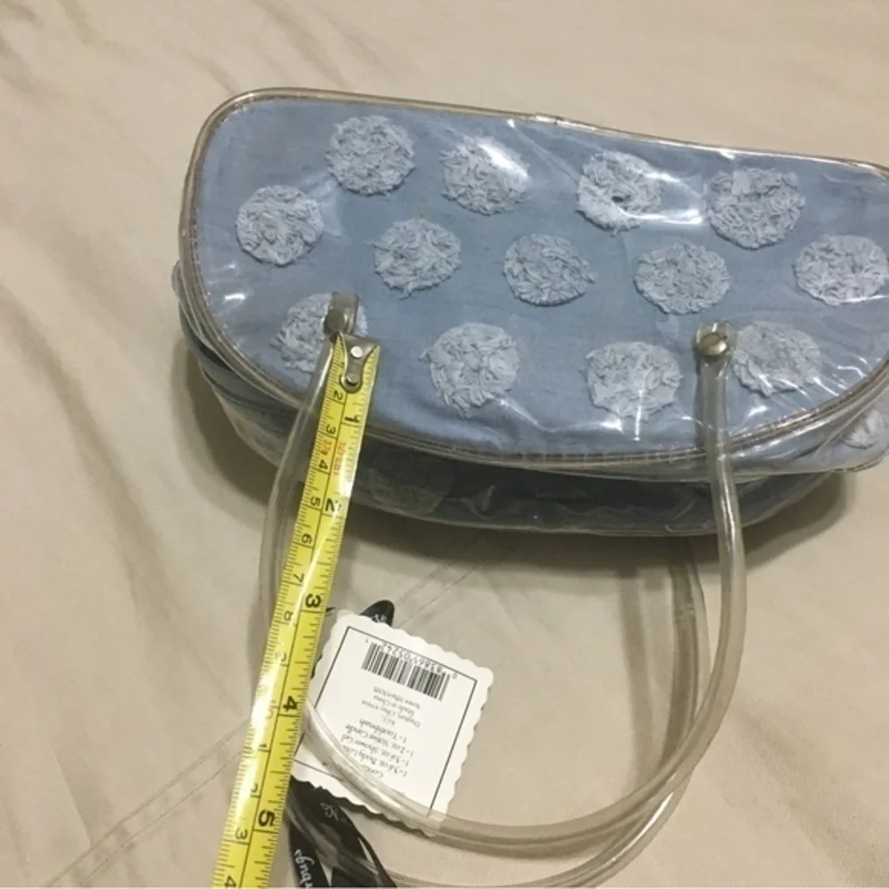 Cosmetics pouch blue and clear